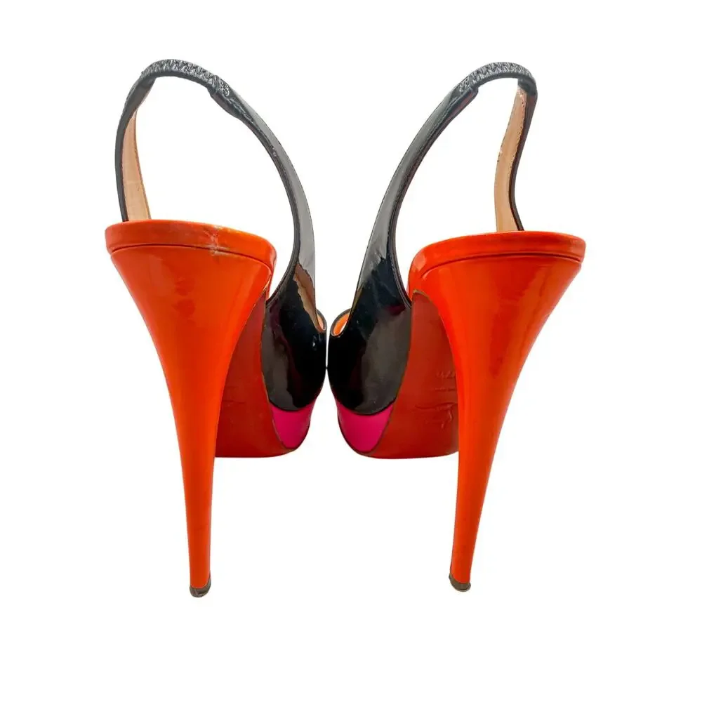 Christian Louboutin Lady Peep Colorblock Slingback heel size 37.5